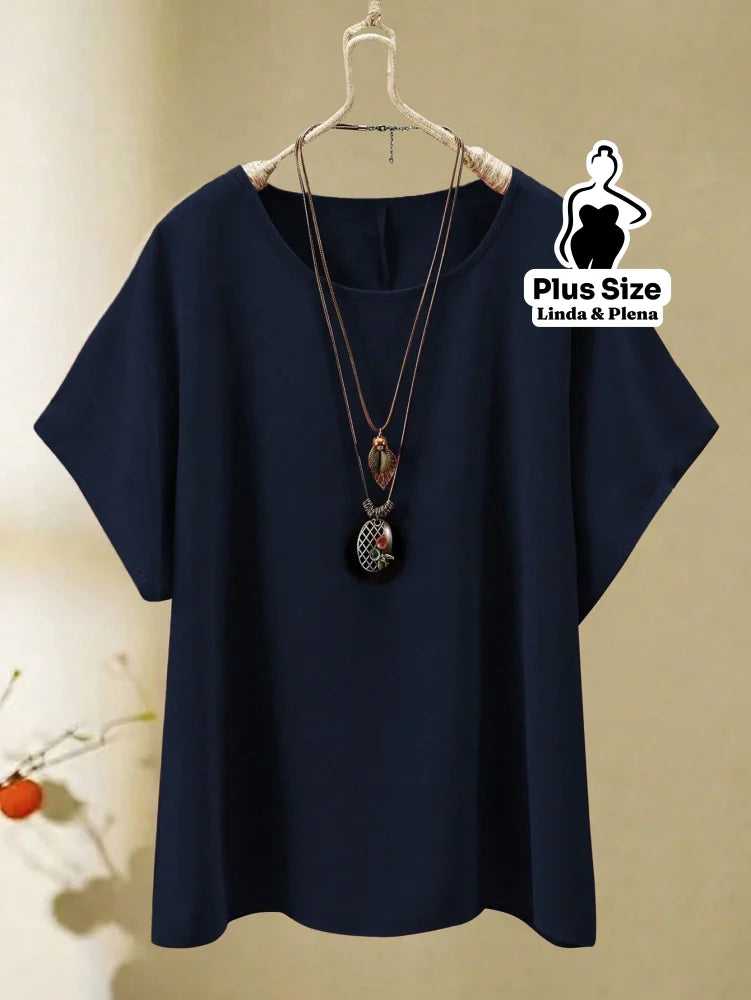 Conjunto Blusa Manga Curta Decote V Botões Calça Plus Size Conjunto Blusa Manga Curta Decote V Botões Calça Plus Size