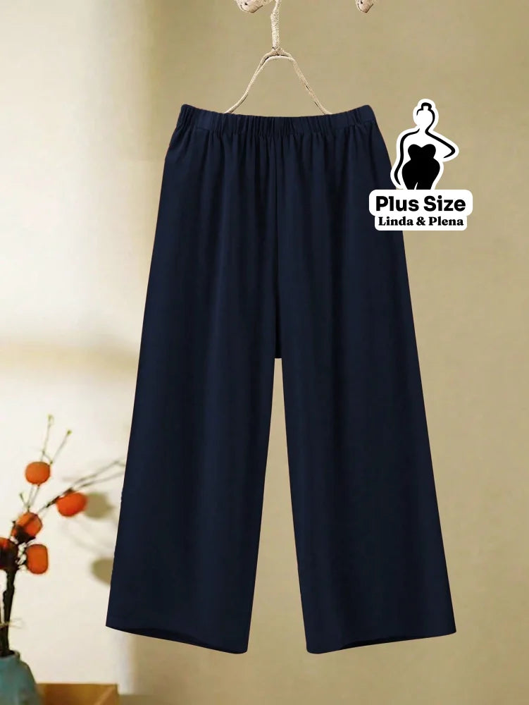 Conjunto Blusa Manga Curta Decote V Botões Calça Plus Size Conjunto Blusa Manga Curta Decote V Botões Calça Plus Size
