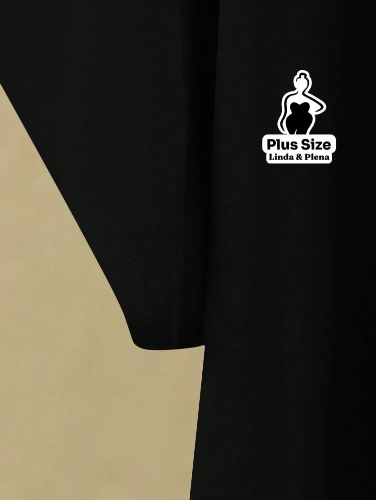 Conjunto Blusa Manga Curta Decote V Botões Calça Plus Size Conjunto Blusa Manga Curta Decote V Botões Calça Plus Size