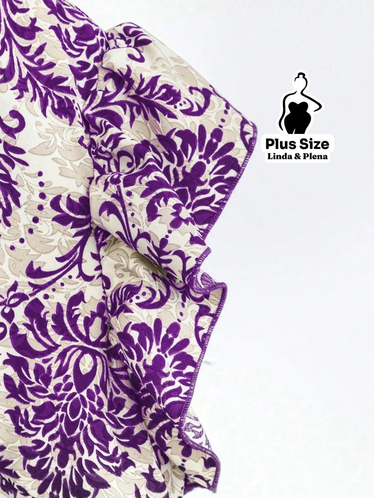 Conjunto Blusa Manga Curta Detalhe Babado Pantalona Plus Size Conjunto Blusa Manga Curta Detalhe Babado Pantalona Plus