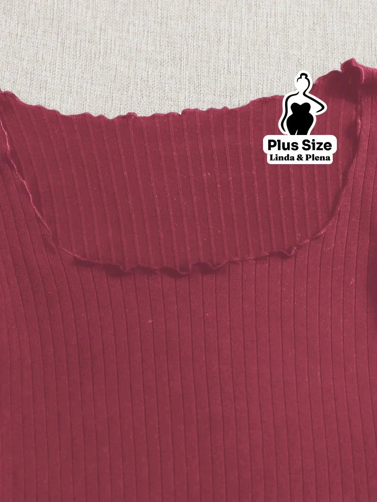 Conjunto Ciganinha Canelada E Saia Xadrez Curta Plus Size Conjunto Ciganinha Canelada E Saia Xadrez Curta Plus Size