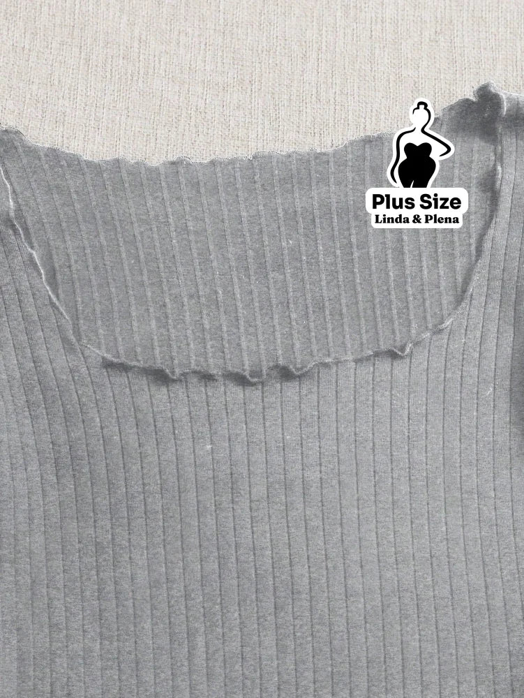 Conjunto Ciganinha Canelada E Saia Xadrez Curta Plus Size Conjunto Ciganinha Canelada E Saia Xadrez Curta Plus Size