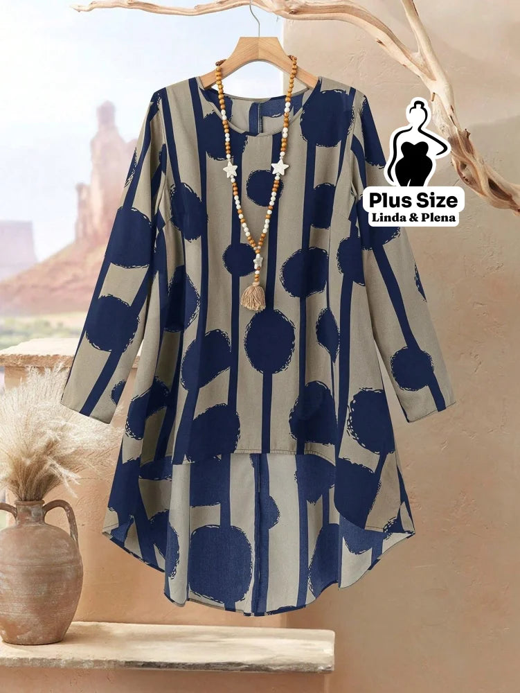 Conjunto com Blusa Longa Estampada e Calça Reta Plus Size Conjunto com Blusa Longa Estampada e Calça Reta Plus Size