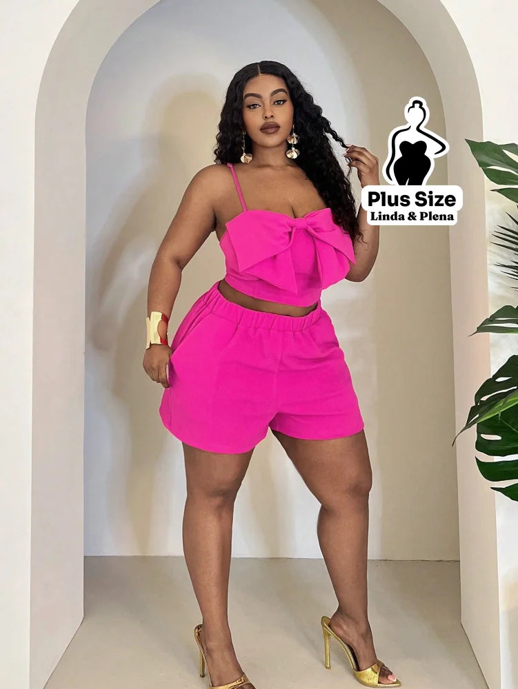 Conjunto de 2 peças Minimalista de Moda Casual Plus Size Conjunto de 2 peças Minimalista de Moda Casual Plus Size