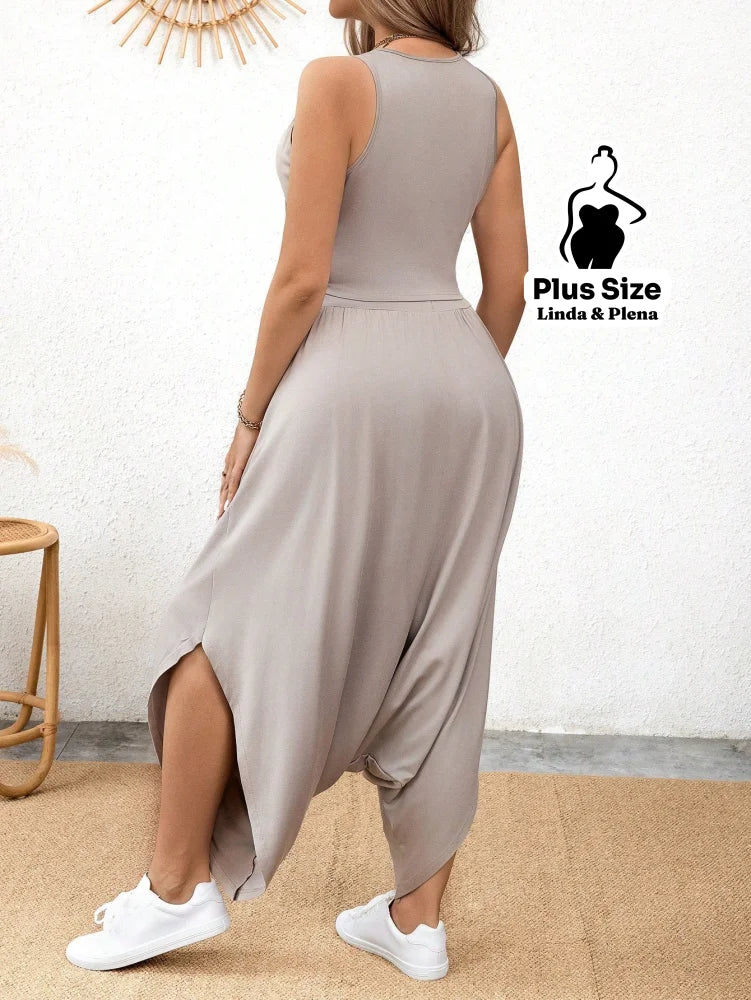 Conjunto Estilo Saruel Com Regata Justa Plus Size Conjunto Estilo Saruel Com Regata Justa Plus Size