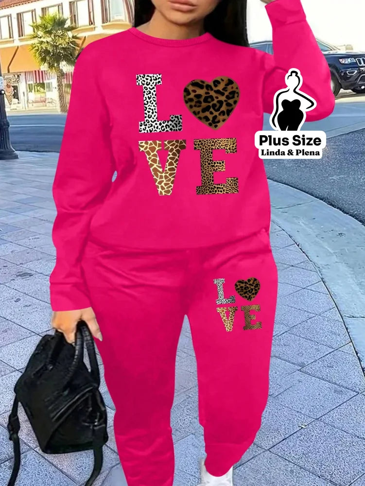 Conjunto Moletom Com Estampa Frontal Plus Size Conjunto Moletom Com Estampa Frontal Plus Size