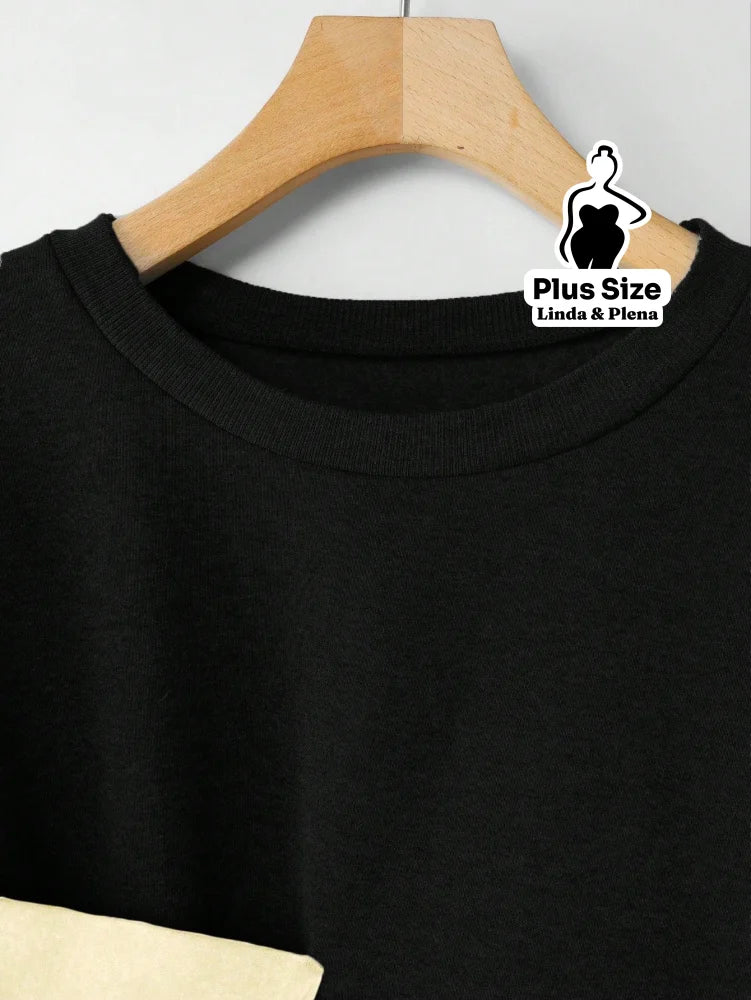 Conjunto Moletom Com Laço Poá No Ombro Plus Size Conjunto Moletom Com Laço Poá No Ombro Plus Size