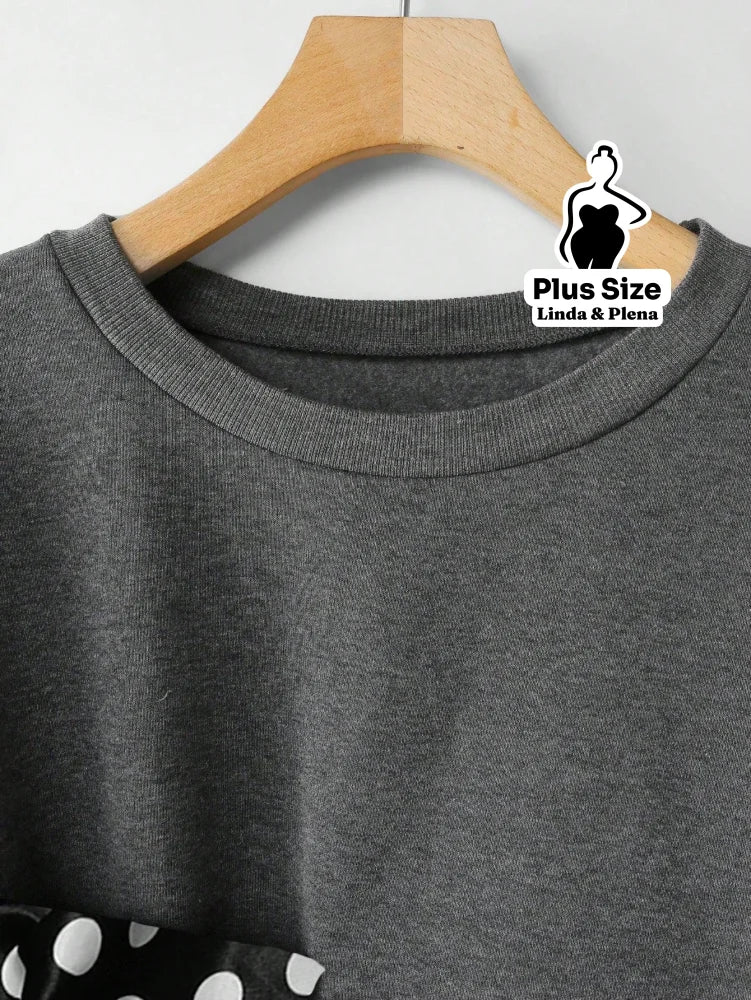 Conjunto Moletom Com Laço Poá No Ombro Plus Size Conjunto Moletom Com Laço Poá No Ombro Plus Size