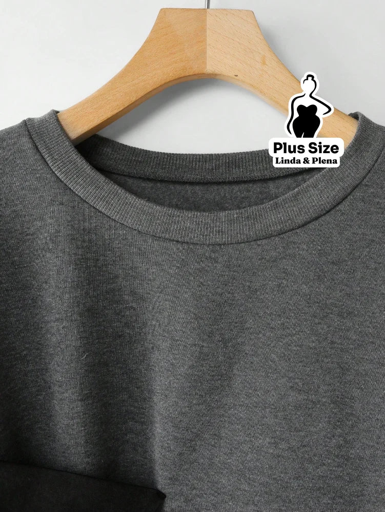 Conjunto Moletom Com Laço Poá No Ombro Plus Size Conjunto Moletom Com Laço Poá No Ombro Plus Size