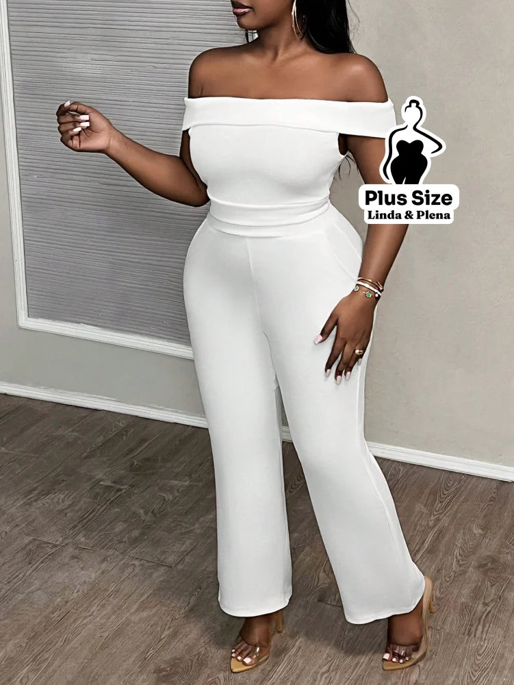 Conjunto Ombro A Ombro Com Calça Flare Plus Size Conjunto Ombro A Ombro Com Calça Flare Plus Size