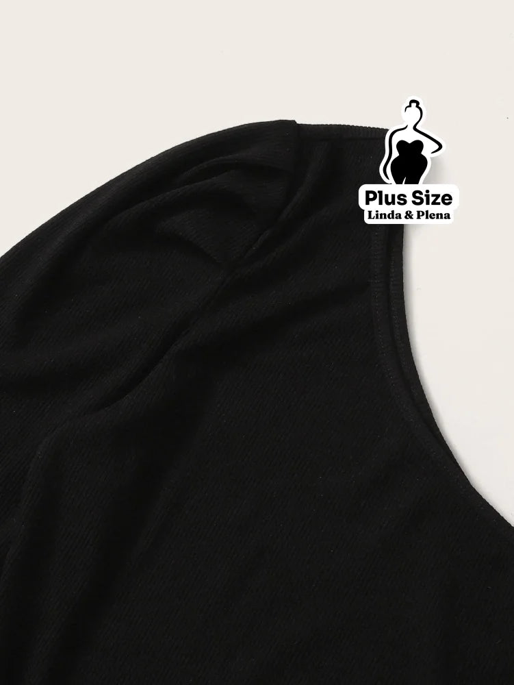 Conjunto Ombro Único Com Cintura Alta E Faixa Plus Size Conjunto Ombro Único Com Cintura Alta E Faixa Plus Size