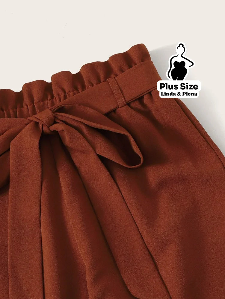 Conjunto Ombro Único Com Cintura Alta E Faixa Plus Size Conjunto Ombro Único Com Cintura Alta E Faixa Plus Size