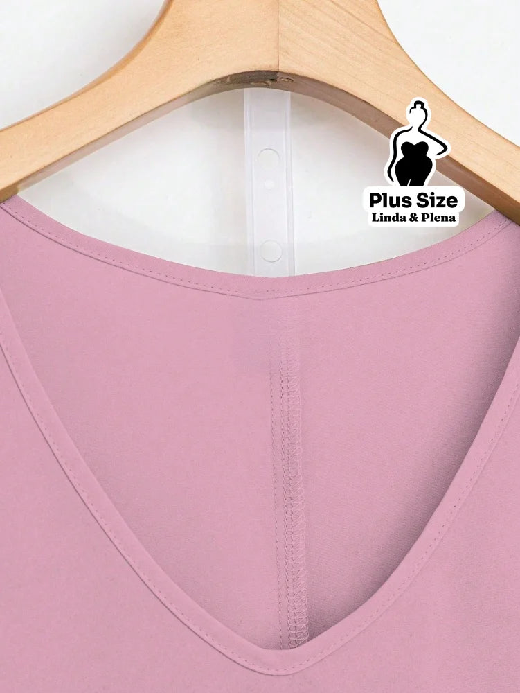 Conjunto Regata Assimétrica com Calça Estampada Plus Size Conjunto Regata Assimétrica com Calça Estampada Plus Size