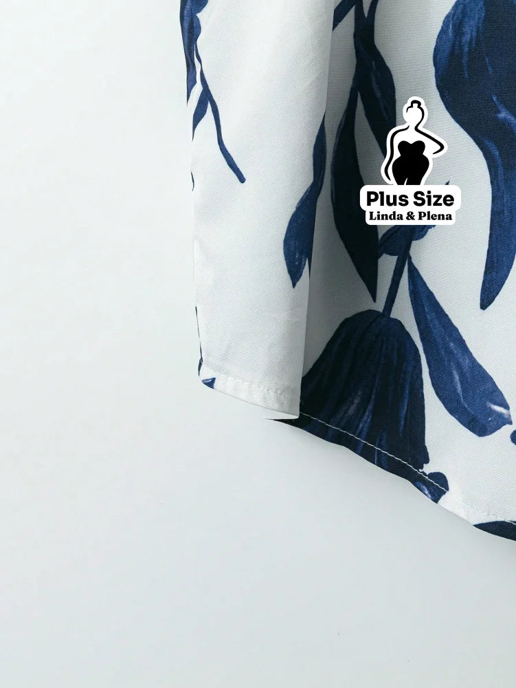 Conjunto Regata Floral Pantalona Cós Alto Plus Size Conjunto Regata Floral Pantalona Cós Alto Plus Size