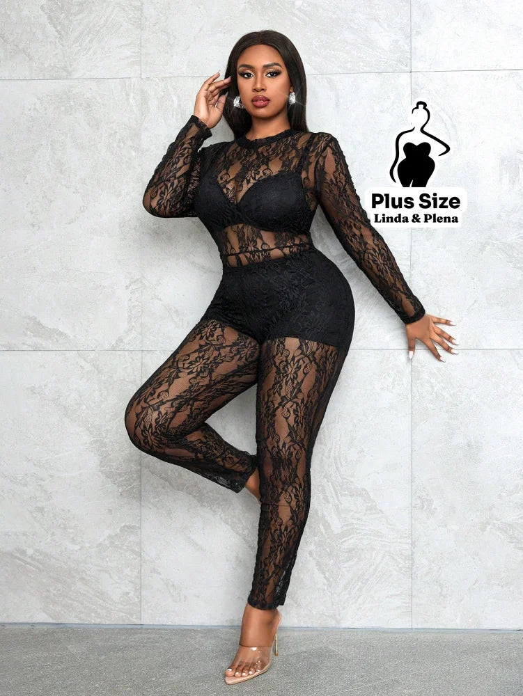 Conjunto Renda Com Saia Longa E Detalhe Cetim Plus Size Conjunto Renda Com Saia Longa E Detalhe Cetim Plus Size