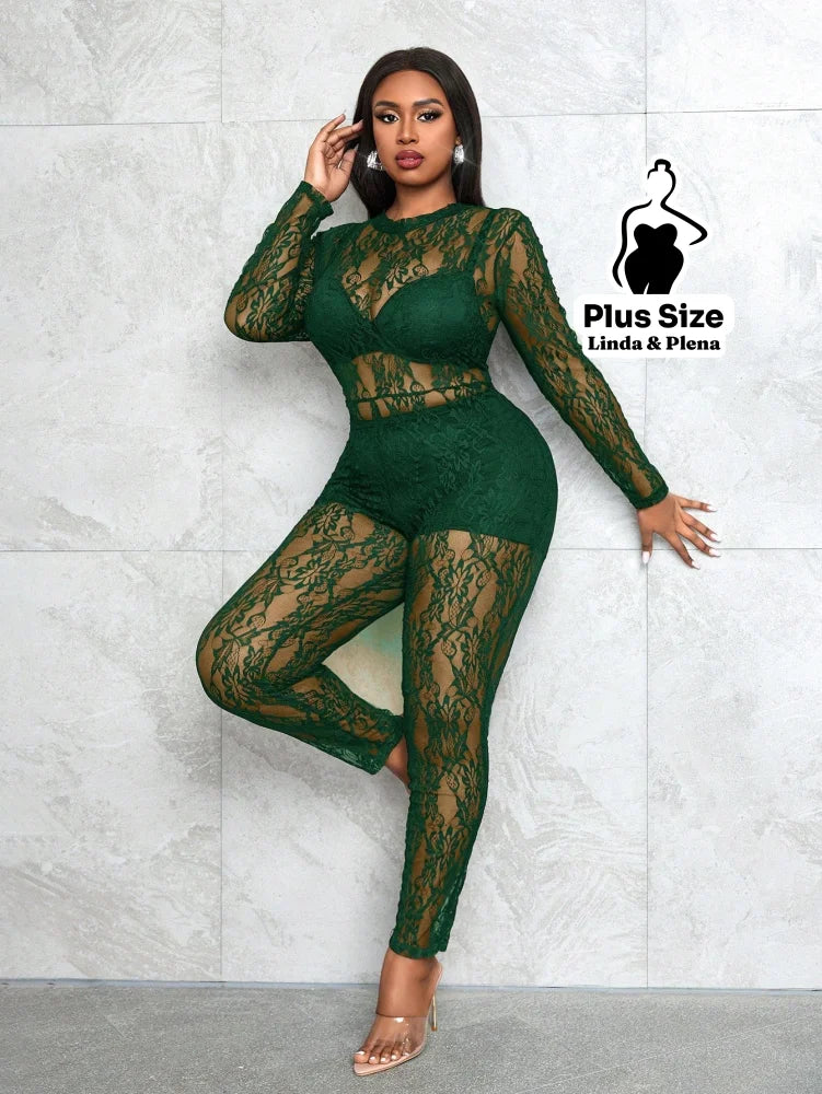 Conjunto Renda Com Saia Longa E Detalhe Cetim Plus Size Conjunto Renda Com Saia Longa E Detalhe Cetim Plus Size