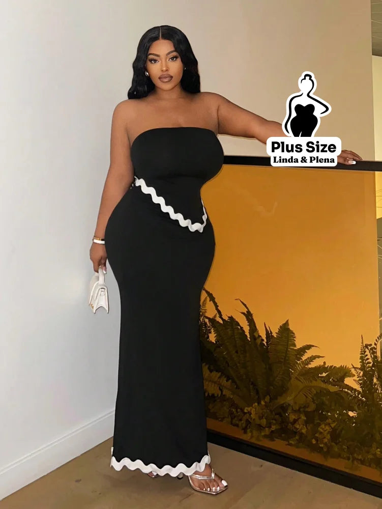 Conjunto Tomara Que Caia Com Detalhe Ondulado Plus Size Conjunto Tomara Que Caia Com Detalhe Ondulado Plus Size