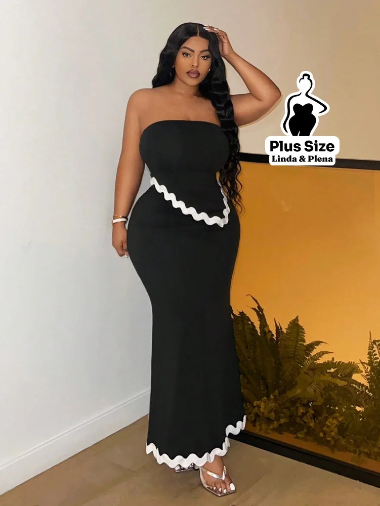 Conjunto Tomara Que Caia Com Detalhe Ondulado Plus Size G Conjunto Tomara Que Caia Com Detalhe Ondulado Plus Size