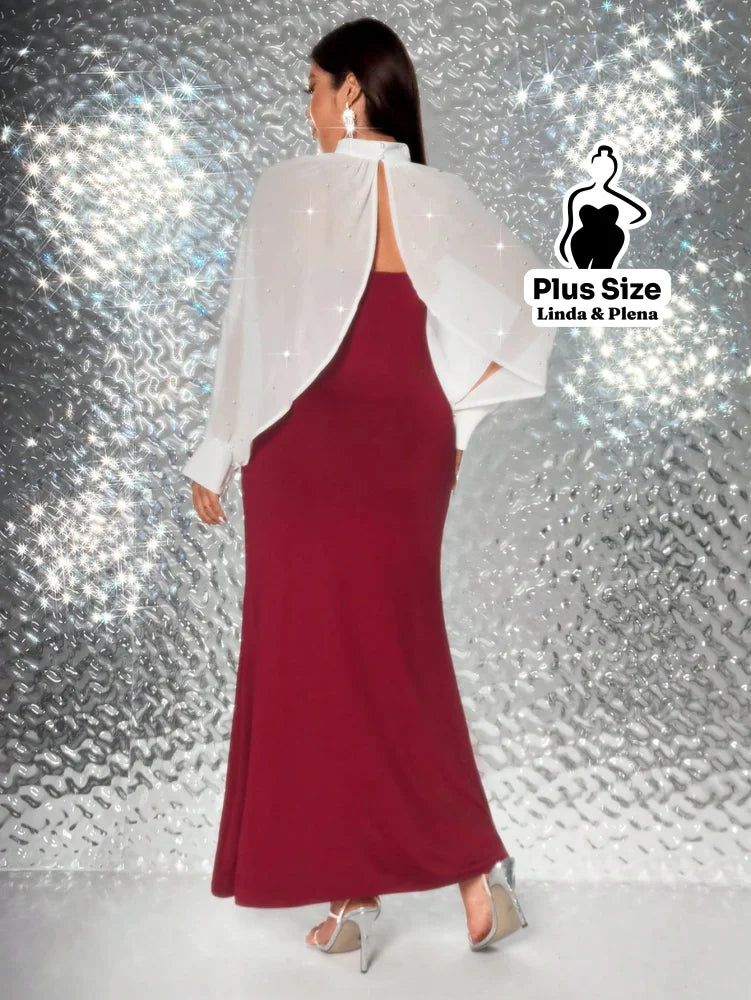 Conjunto Tule Brilhante Com Mangas Bufantes E Saia Plus Size Conjunto Tule Brilhante Com Mangas Bufantes E Saia Plus