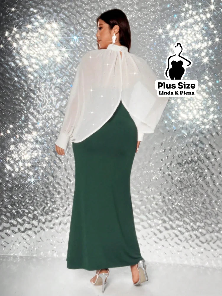 Conjunto Tule Brilhante Com Mangas Bufantes E Saia Plus Size Conjunto Tule Brilhante Com Mangas Bufantes E Saia Plus