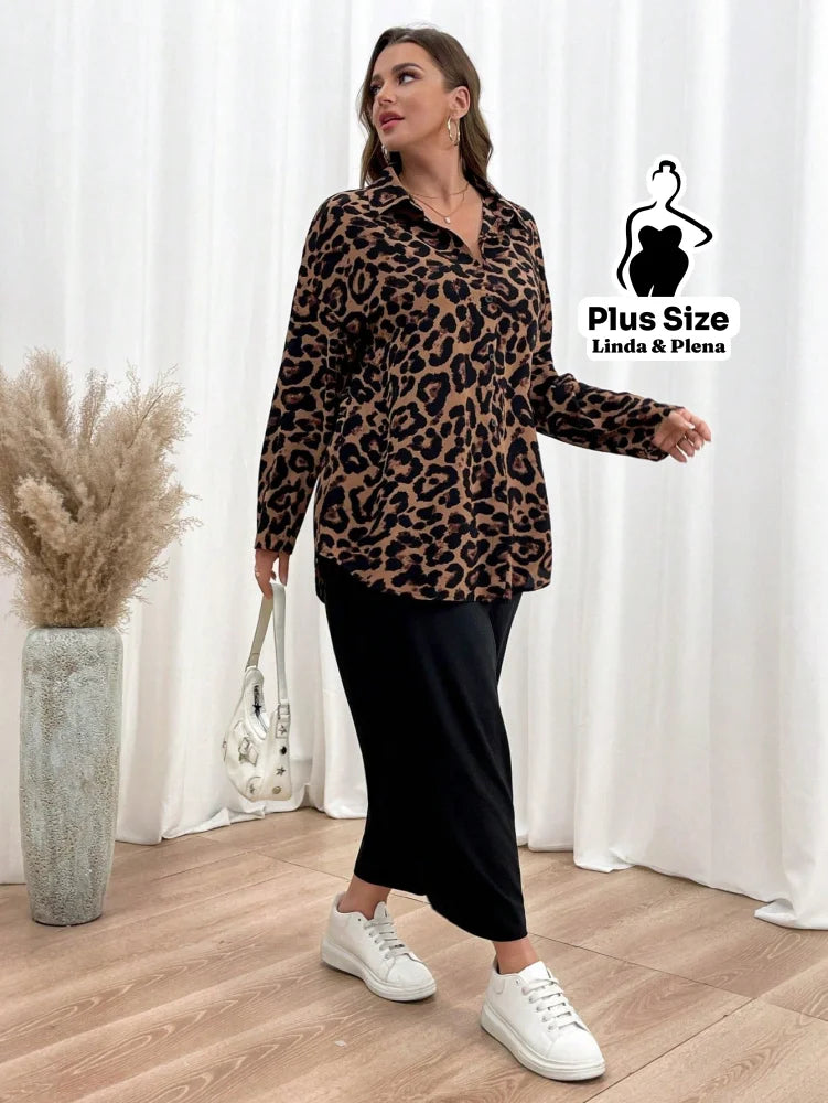 Conjunto Vestido Longo E Cardigan Estampado Plus Size Conjunto Vestido Longo E Cardigan Estampado Plus Size