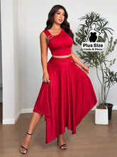 Conjunto Assimétrico Com Fivela E Saia Irregular Plus Size G Conjunto Assimétrico Com Fivela E Saia Irregular Plus Size