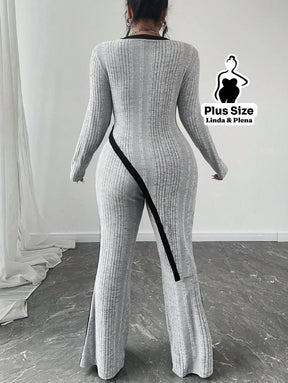 Conjunto Assimétrico Metalizado Com Calça Reta Plus Size Conjunto Assimétrico Metalizado Com Calça Reta Plus Size
