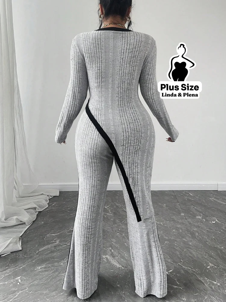 Conjunto Assimétrico Metalizado Com Calça Reta Plus Size Conjunto Assimétrico Metalizado Com Calça Reta Plus Size