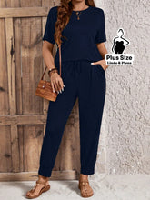 Conjunto Básico Conforto Com Calça Jogger Plus Size Azul Marinho / G Conjunto Básico Conforto Com Calça Jogger Plus Size
