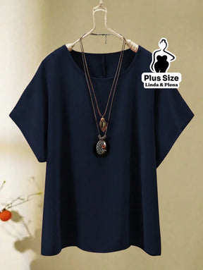 Conjunto Blusa Manga Curta Decote V Botões Calça Plus Size Conjunto Blusa Manga Curta Decote V Botões Calça Plus Size