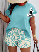 Conjunto Blusa Soltinha e Shorts com Cós de Amarrar Plus Size Azul / G Conjunto Blusa Soltinha e Shorts com Cós de
