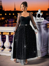 Conjunto Brilhante Com Tule Manga Longa E Saia Longa Plus Size G Conjunto Brilhante Com Tule Manga Longa E Saia Longa