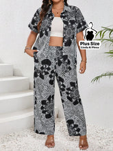 Conjunto Calça Pantalona E Camisa Estampada Plus Size Preto e Branco / G Conjunto Calça Pantalona E Camisa Estampada