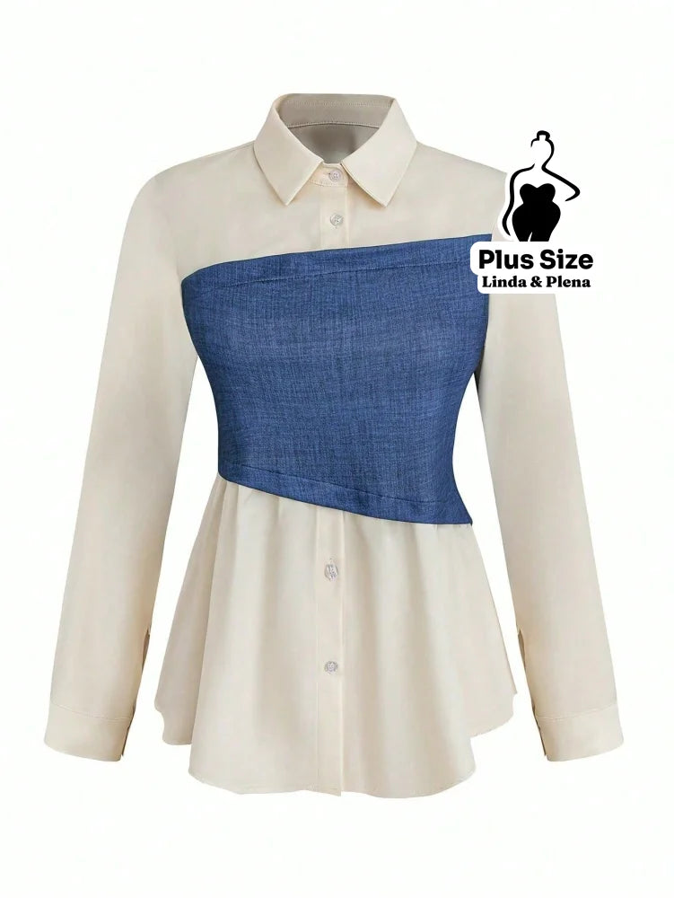 Conjunto Camisa Manga Longa E Calça Pantalona Plus Size Conjunto Camisa Manga Longa E Calça Pantalona Plus Size