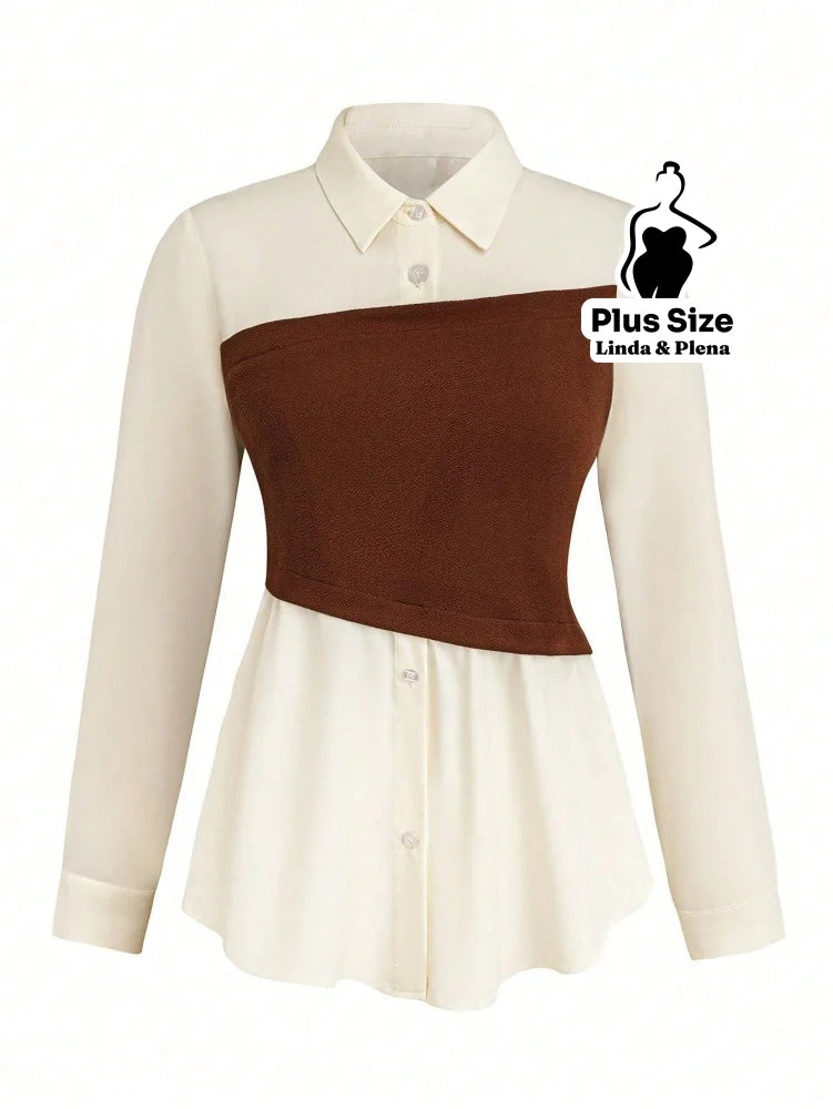 Conjunto Camisa Manga Longa E Calça Pantalona Plus Size Conjunto Camisa Manga Longa E Calça Pantalona Plus Size
