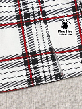 Conjunto Ciganinha Canelada E Saia Xadrez Curta Plus Size Conjunto Ciganinha Canelada E Saia Xadrez Curta Plus Size