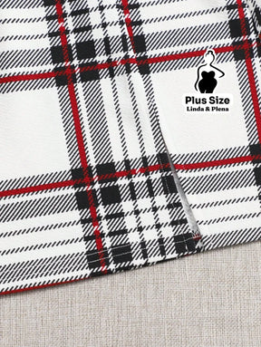 Conjunto Ciganinha Canelada E Saia Xadrez Curta Plus Size Conjunto Ciganinha Canelada E Saia Xadrez Curta Plus Size