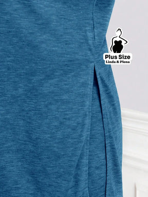 Conjunto com Blusa Longa e Shorts Confortável Plus Size Conjunto com Blusa Longa e Shorts Confortável Plus Size