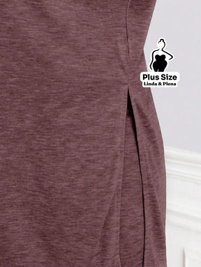 Conjunto com Blusa Longa e Shorts Confortável Plus Size Conjunto com Blusa Longa e Shorts Confortável Plus Size