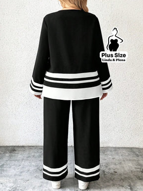 Conjunto com Detalhes em Faixa Plus Size Conjunto com Detalhes em Faixa Plus Size