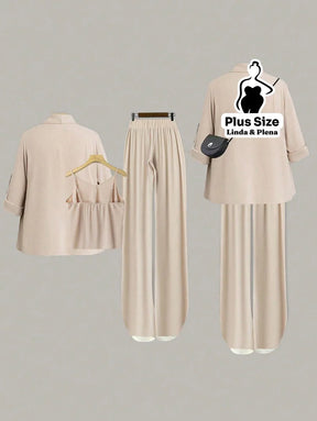 Conjunto Com Kimono Elegante E Calça Pantalona Plus Size Conjunto Com Kimono Elegante E Calça Pantalona Plus Size