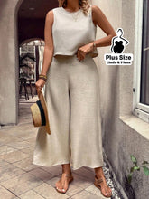 Conjunto Com Regata Solta E Calça Pantalona Plus Size Damasco / G Conjunto Com Regata Solta E Calça Pantalona Plus Size