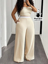 Conjunto Cropped Alça E Calça Pantalona Plus Size G Conjunto Cropped Alça E Calça Pantalona Plus Size