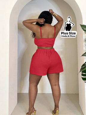 Conjunto de 2 peças Minimalista de Moda Casual Plus Size Conjunto de 2 peças Minimalista de Moda Casual Plus Size