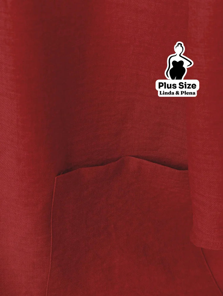 Conjunto Elegante com Blusa Assimétrica e Calça Plus Size Conjunto Elegante com Blusa Assimétrica e Calça Plus Size