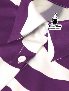 Conjunto Estampado com Camisa Aberta e Calça Solta Plus Size Conjunto Estampado com Camisa Aberta e Calça Solta Plus