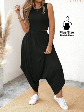 Conjunto Estilo Saruel Com Regata Justa Plus Size Conjunto Estilo Saruel Com Regata Justa Plus Size