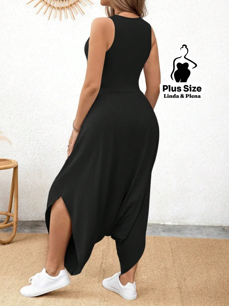 Conjunto Estilo Saruel Com Regata Justa Plus Size Conjunto Estilo Saruel Com Regata Justa Plus Size