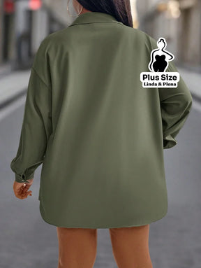 Conjunto Listrado Camisa Longa Com Short Conforto Plus Size Conjunto Listrado Camisa Longa Com Short Conforto Plus Size