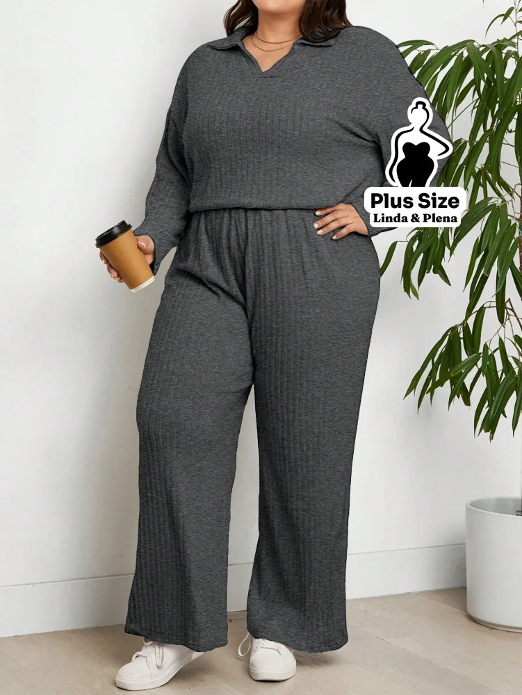 Conjunto Malha Tricô Com Capuz E Calça Pantalona Plus Size Conjunto Malha Tricô Com Capuz E Calça Pantalona Plus Size